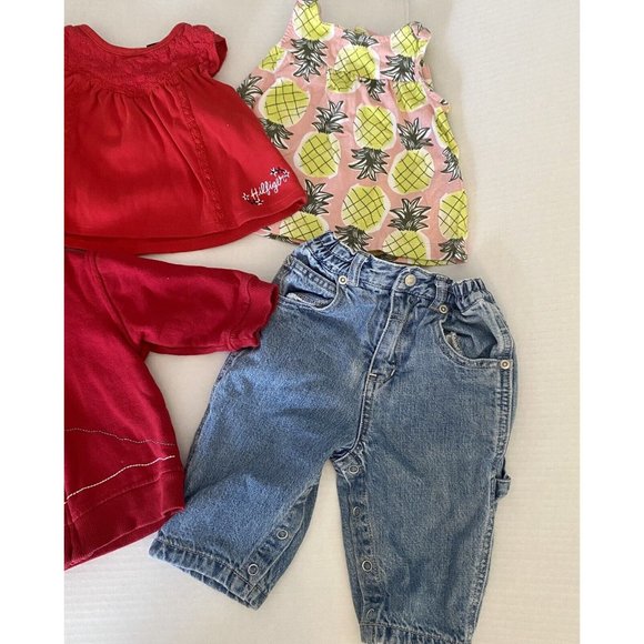 6-9 Month Name Brand Baby Girl Clothes Lot/4 Jeans, 2 Shirts, Jacket - Picture 2 of 12